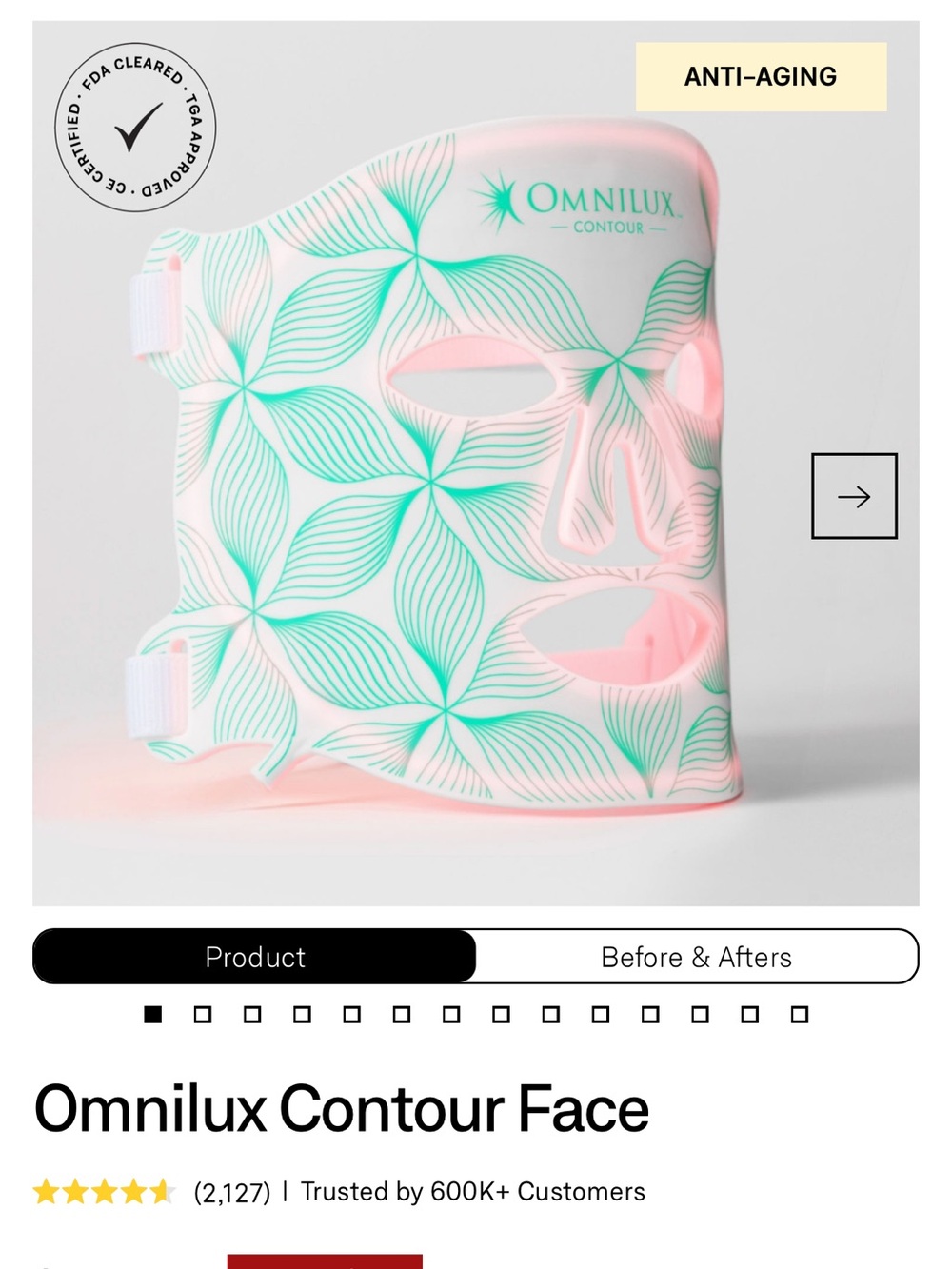 Omnilux Contour Face Anti-Aging LED Mask - Pink & Teal